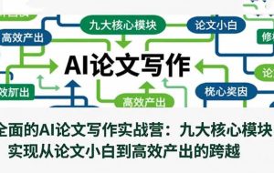 （16572期）全面的AI论文写作实战营：九大核心模块，实现从论文小白到高效产出的跨越