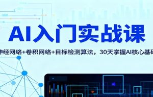 AI入门实战课：神经网络+卷积网络+目标检测算法，30天掌握AI核心基础