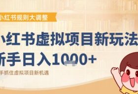 小红书虚拟项目变现课：抓住平台规则调整机遇