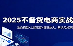 2025不备货电商实战课：选品模型+上架运营+管理放大，解锁无货源新风口
