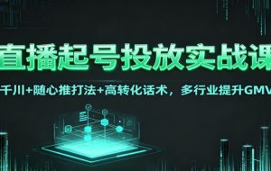 直播起号投放实战课：千川+随心推打法+高转化话术，多行业提升GMV