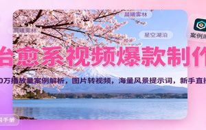 治愈系视频爆款制作，700万播放量案例解析，图片转视频，海量风景提示词，新手直接用