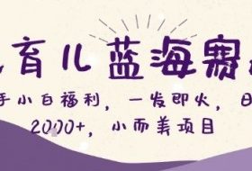 Ai育儿蓝海赛道，新手小白福利，一发即火，日入2k+，小而美项目【揭秘】