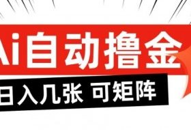 AI自动撸金，日入几张，全自动不占用时间，可矩阵批量放大操作【揭秘】