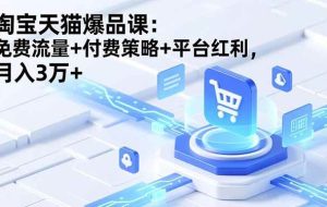 (16631期)淘宝天猫爆品课:免费流量+付费策略+平台红利,月入3万+
