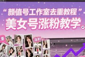 颜值号工作室去重教程,美女号涨粉教学