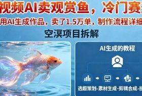 短视频AI卖观赏鱼，冷门赛道，全部用AI生成作品，卖了1.5W单，制作流程详细教程