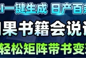 AI带书视频一键生成！30S一条素材，做账号就像呼吸一样简单，矩阵做月入1W+