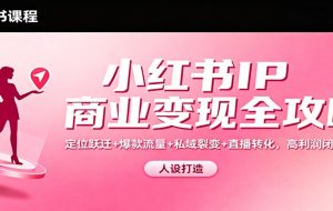 小红书IP商业变现全攻略:定位跃迁+爆款流量+私域裂变+直播转化,高利润闭环搭建