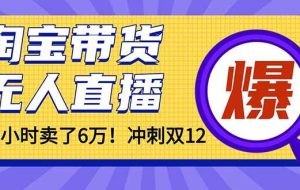 （16665）年前风口！淘宝带货，无人直播160小时卖了6万！