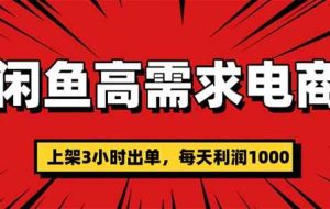 (16672期)闲鱼高利润电商,当天上架当天出单,一单利润300