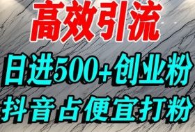 怎么打创业粉？抖音利用占便宜心理引流创业粉，单人日引500+精准流量
