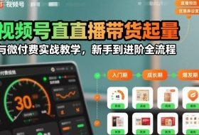 视频号直播带货起量与微付费实战教学，新手到进阶全流程