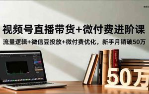 （16684期）视频号直播带货+微付费进阶课：流量逻辑+微信豆投放+微付费优化，新手月销破50万