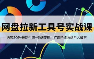 （16687期）网盘拉新工具号实战课，内容SOP+被动引流+多端变现，打造持续收益月入破万