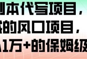 AI+剧本代写项目，细分领域的风口项目，实测月入1W+的保姆级教程