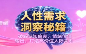 人性需求洞察秘籍,破解认知偏差,情绪价值输出,打造高价值人际关系