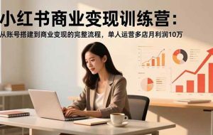 （16698期）小红书商业变现训练营：从账号搭建到商业变现的完整流程，单人运营多店月利润10万
