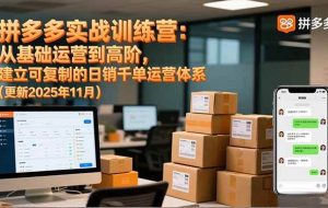 (16700期)拼多多实战训练营:从基础运营到高阶,建立可复制的日销千单运营体系(更新11月)