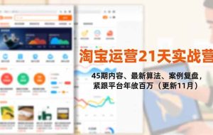 (16701期)淘宝运营21天实战营,45期内容、最新算法、案例复盘,紧跟平台年入百万(更新11月)