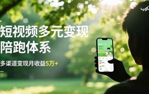 (16706期)短视频多元变现陪跑体系,带货运营+种草计划+广告分成,多渠道变现月收益5万+