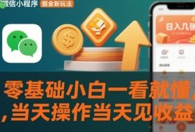 微信小程序掘金新玩法，日入几张，零基础小白一看就懂，当天操作当天见收益【揭秘】