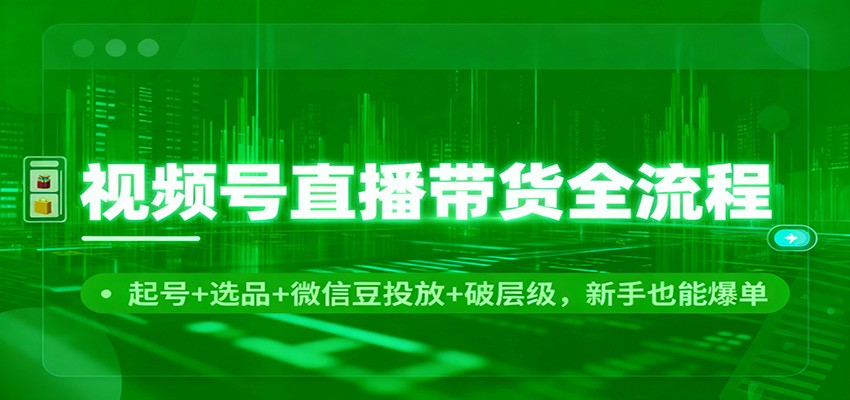 视频号直播带货全流程:起号+选品+微信豆投放+破层级,新手也能爆单 视频号直播带货全流程:起号+选品+微信豆投放+破层级,新手也能爆单