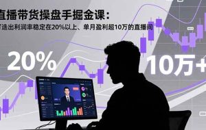 （16727期）直播带货操盘手掘金课：打造出利润率稳定在20%以上、单月盈利超10万的直播间