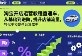 淘宝开店运营教程直通车，从基础到进阶，提升店铺流量，转化率和整体运营效率（更新11月）