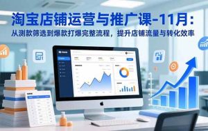 （16714期）淘宝店铺运营与推广课-11月：从测款筛选到爆款打爆完整流程，提升店铺流量与转化效率