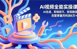 （16731）AI视频全能实操课，AI生成、剪辑技巧、变现路径，完整掌握月利润6万+