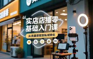 （16733期）实体店播零基础入门课，实体店+短视频+直播+微信生态+私域社群，从流量获取到私域转化