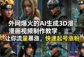 外网爆火的AI生成3D漫画视频制作教学，让你流量暴涨，快速起号涨粉！