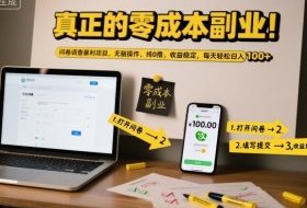 真正的零成本副业！问卷调查暴利项目，无脑操作，纯0撸，收益稳定，每天轻松日入100+【揭秘】