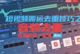 短视频搬运去重技巧之音频去重，视频教程+软件
