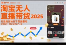 淘宝无人直播带货2025蓝海项目，打造真正的日不落直播间，无需值守，稳定出单日入5张