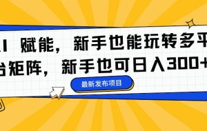 （16743期）AI 赋能，新手也能玩转多平台矩阵，新手也可日入300+