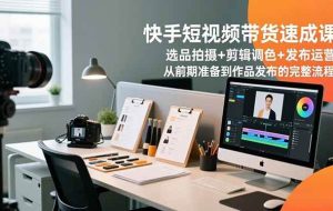 （16752期）快手短视频带货速成课，选品拍摄+剪辑调色+发布运营，从前期准备到作品发布的完整流程