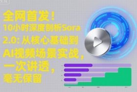 全网首发！10小时深度剖析Sora 2.0：从核心基础到AI视频场景实战，一次讲透，毫无保留