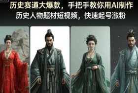 历史赛道大爆款，手把手教你用AI制作历史人物题材短视频，快速起号涨粉
