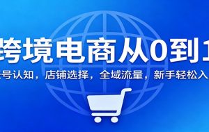 跨境电商从0到1：账号认知，店铺选择，全域流量，新手轻松入局