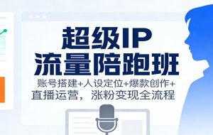 超级IP流量陪跑班：账号搭建+人设定位+爆款创作+直播运营，涨粉变现全流程