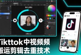Tiktok中视频纯搬运剪辑去重技术，外来技术，自行测试