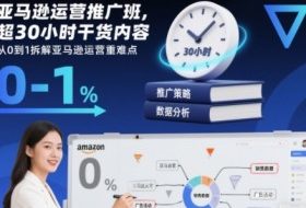 亚马逊运营推广班，超30小时干货内容，从0到1拆解亚马逊运营重难点