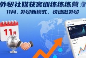 外贸社媒获客训练营11月，外贸新模式，快速做外贸