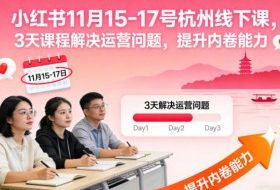 小红书11月15-17号杭州线下课，3天课程解决运营问题，提升内卷能力【音频+PPT图片】