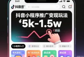 抖音小程序推广变现玩法,简单好操作,多种热门实战玩法,月收入稳定在5k-1.5w