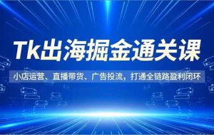 （16820期）Tk出海掘金通关课，小店运营、直播带货、广告投流，打通全链路盈利闭环