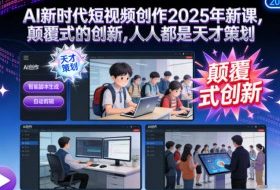 AI新时代短视频创作2025年新课，​颠覆式的创新，人人都是天才策划