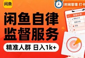 闲鱼卖自律监督服务，人群精准，每天1k+纯利润